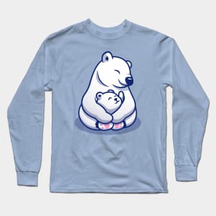 Cute Polar Bear Mom Hugging Baby Polar Long Sleeve T-Shirt